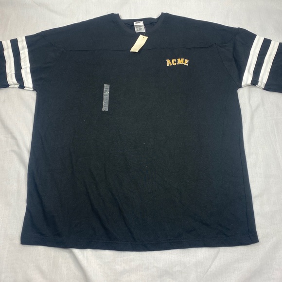 NEW VTG 90’s Warner Bros ACME 'Taz' Football Jersey Long Sleeve Shirt Black - Picture 6 of 12